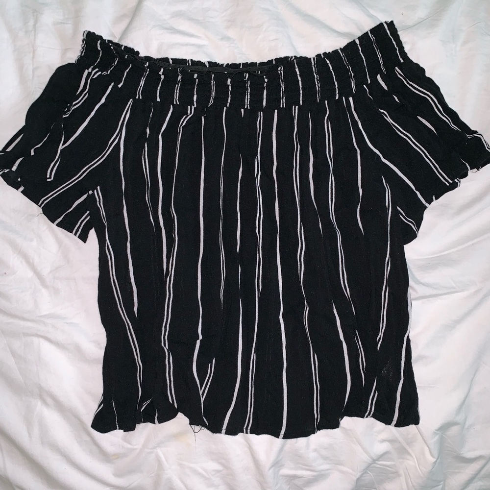 Xhilaration black and white off the shoulder top